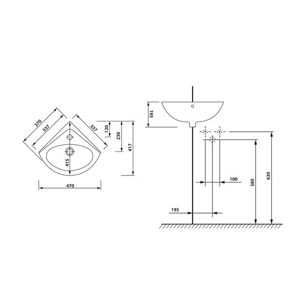 Bílé keramické umývátko 34x34 cm Luigi – Sapho-image-4