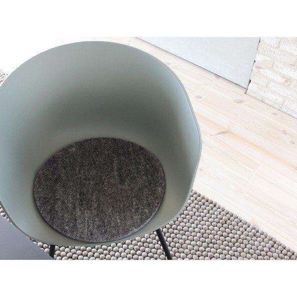 Antracitový plstěný podsedák z vlny Wooldot Felt Chair Pad, ⌀ 40 cm-image-2
