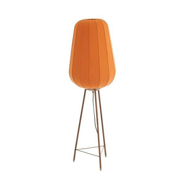 Stojací lampa v terakotové barvě s textilním stínidlem (výška 133 cm) Bibury – Light & Living