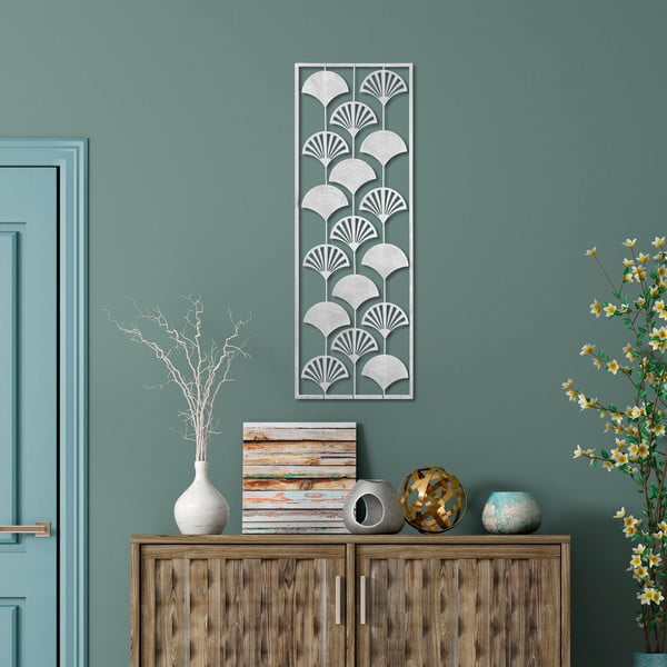 Kovová nástěnná dekorace 32x90 cm Gingko – Wallity-image-1