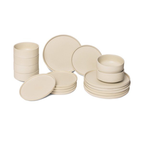18dílná sada krémového kameninového nádobí Bonami Selection Malia