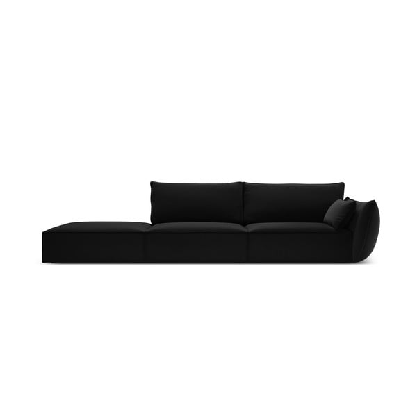 Černá sametová pohovka pravý roh 264 cm Vanda – Mazzini Sofas