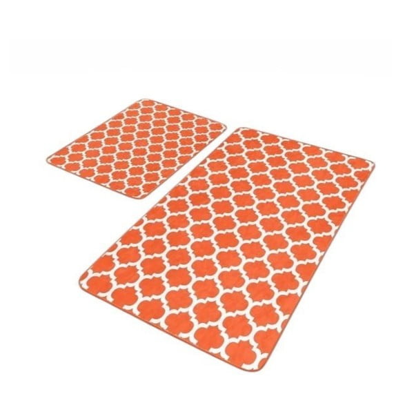 Oranžové sametové koupelnové předložky v sadě 2 ks 60x100 cm – Mila Home