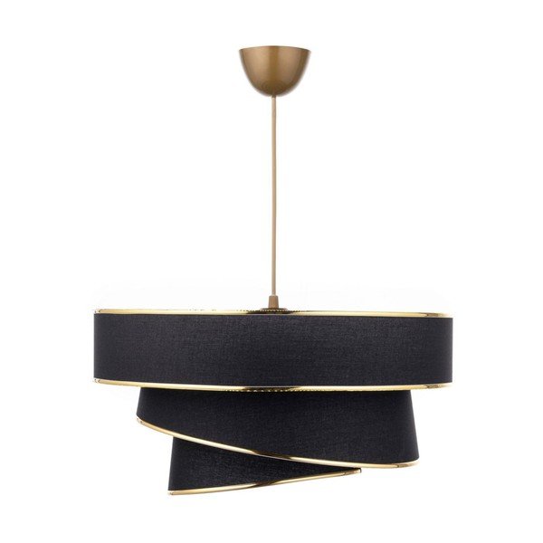 Závěsné svítidlo v černo-zlaté barvě s textilním stínidlem ø 40 cm Couper – Opviq lights