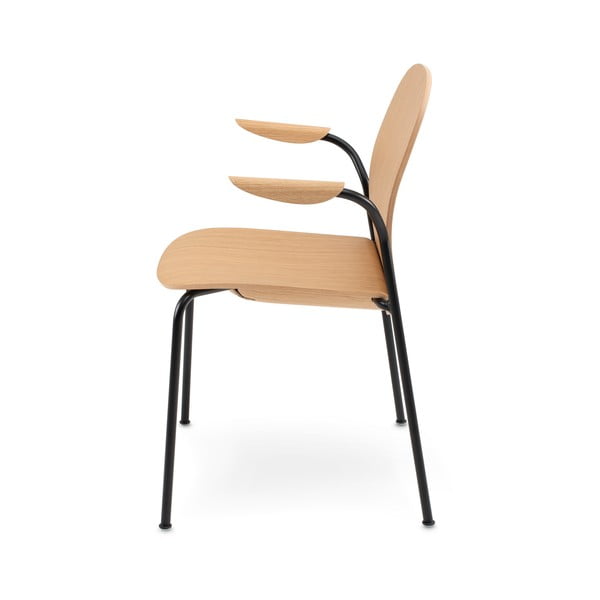 Jídelní židle v sadě 2 ks s područkami/stohovatelné v dekoru dubu v přírodní barvě Book – Gazzda-image-4