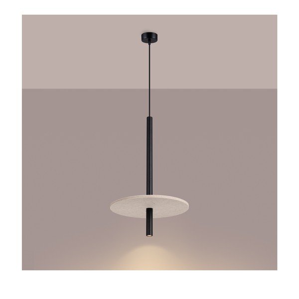 Černé/béžové kovové závěsné svítidlo ø 30 cm Rilu – Sollux-image-2