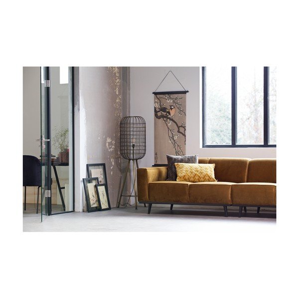 Hořčicově žlutý bavlněný polštář BePureHome, 40 x 60 cm-image-3