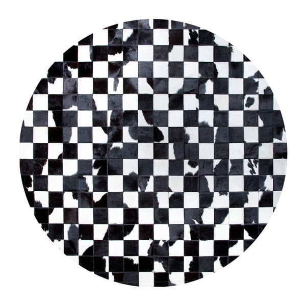 Kožený koberec Pipsa Black & White, ⌀ 100 cm