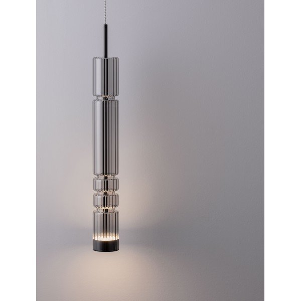 Šedé skleněné LED závěsné svítidlo ø 8 cm Bento – Nova Luce-image-1