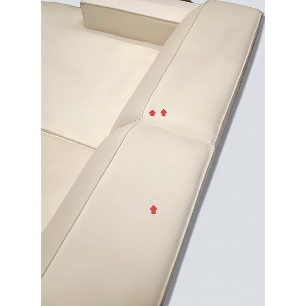 Béžová sametová rohová pohovka (levý roh/s lenoškou) Jodie - II. jakost – Micadoni -image-4