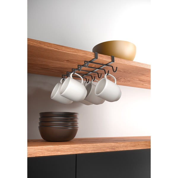 Černý závěsný držák na hrnečky Metaltex My Mug Lava-image-2