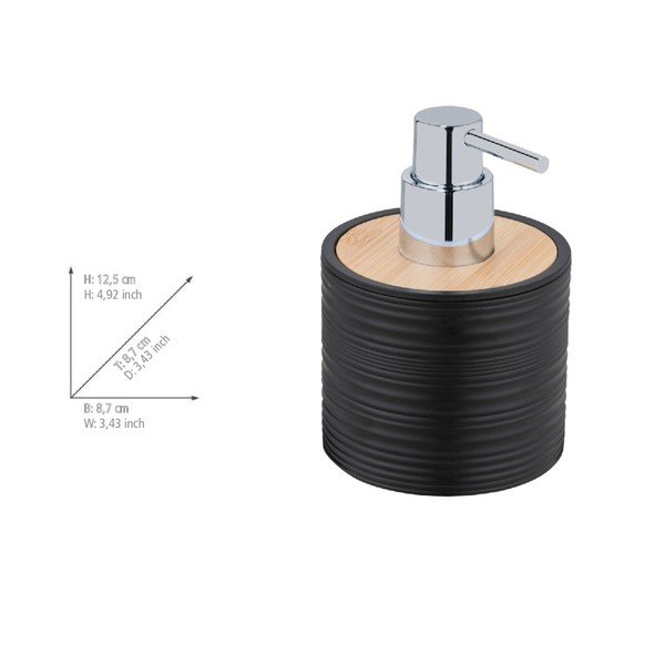 Černý plastový dávkovač mýdla 350 ml Lyon – Allstar-image-2