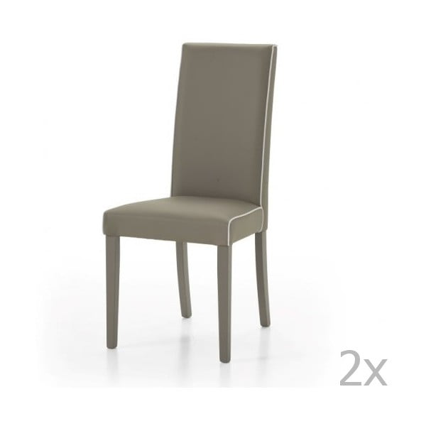 Sada 2 šedých jídelních židlí Castagnetti Diane