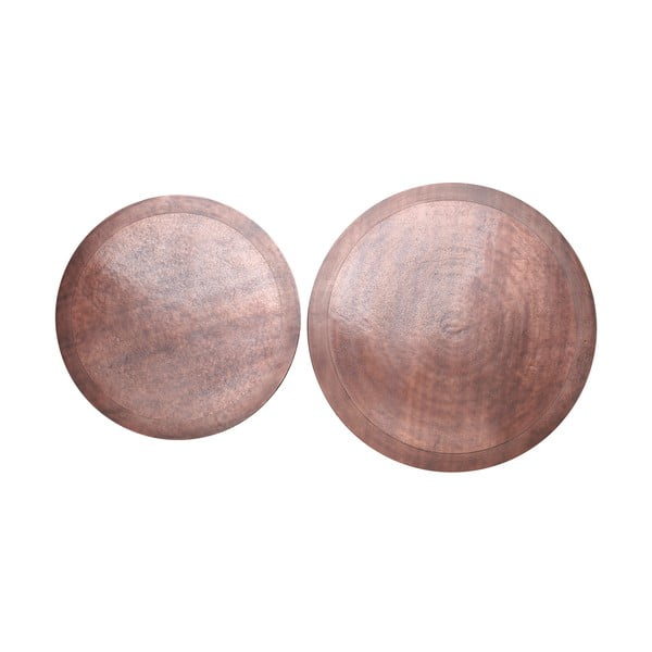 Kovové kulaté konferenční stolky v měděné barvě v sadě 2 ks ø 75 cm Talca – Light & Living-image-3