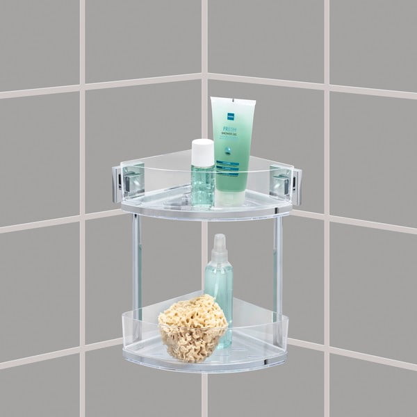 Samodržící dvoupatrová rohová polička Wenko Vacuum-Loc, 19,5 x 28 cm-image-1