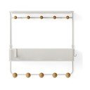 Bílý přírodní kovový nástěnný věšák s poličkou Estique – Umbra