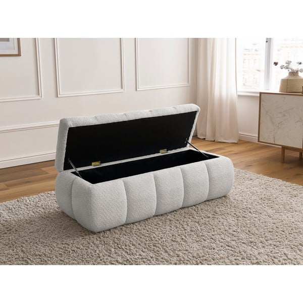 Světle šedá lavice z textilie bouclé – Bobochic Paris-image-4