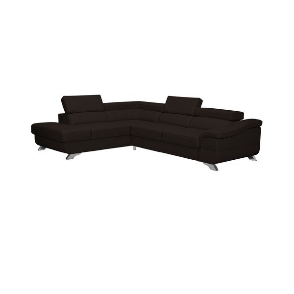 Tmavě hnědá rozkládací rohová pohovka Windsor & Co Sofas Gamma, levý roh-image-1