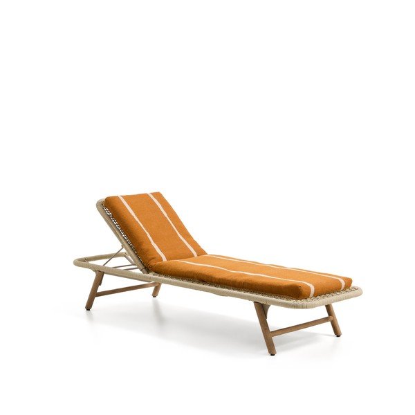 Oranžový zahradní podsedák na lehátko 50x175 cm Daila – Kave Home-image-4