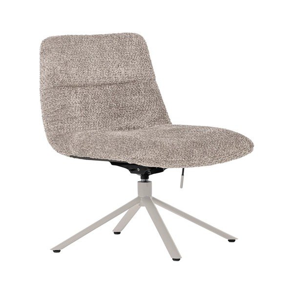 Světle šedé otočné křeslo z textilie bouclé Soren – WOOOD