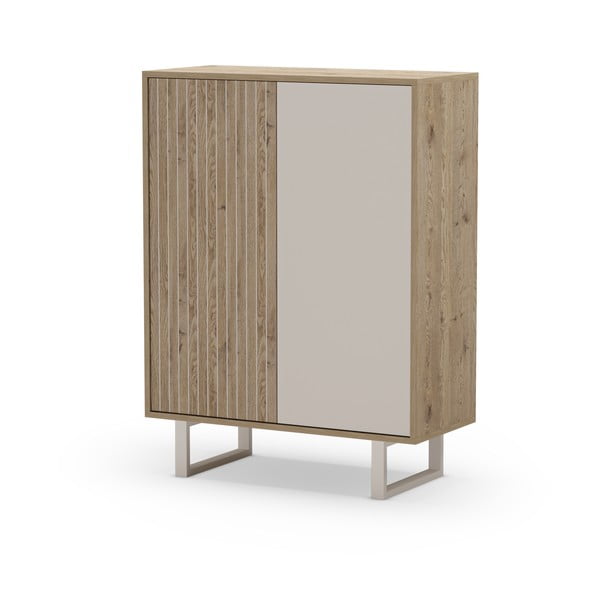 Skříňka v dekoru dubu v šedo-přírodní barvě 90x120 cm Millay – Marckeric-image-2