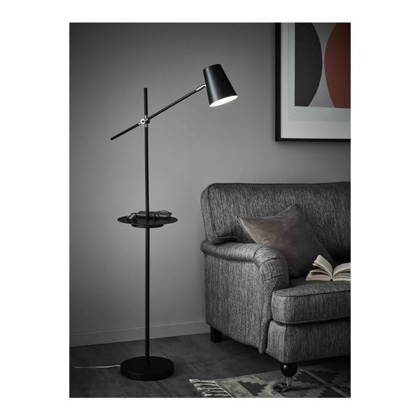 Černá volně stojící lampa s odkládacím prostorem Markslöjd Linear-image-2