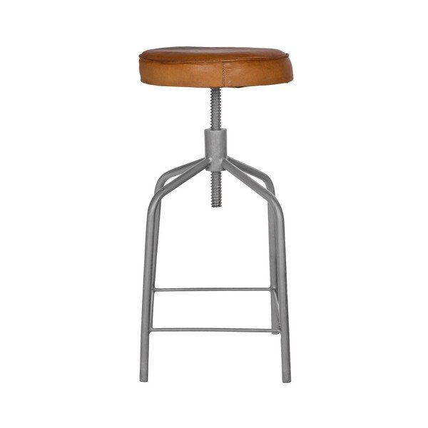 Kovová stolička s koženým sedákem WOOOD Nouk