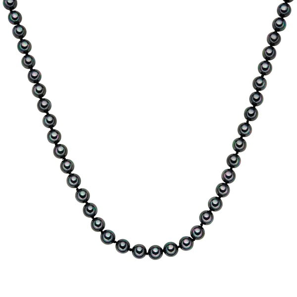 Perlový náhrdelník Muschel, antracitové perly 8 mm, délka 50 cm