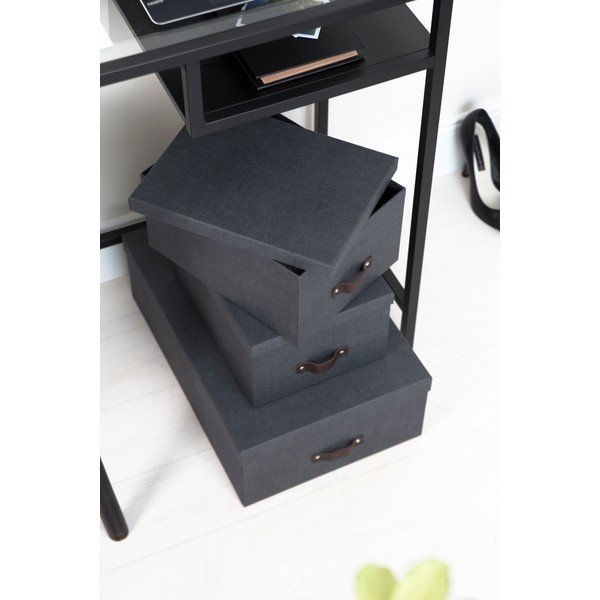 Sada 3 černých úložných krabic Bigso Box of Sweden Inge-image-1