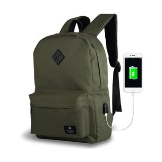 Tmavě zelený batoh s USB portem My Valice SPECTA Smart Bag