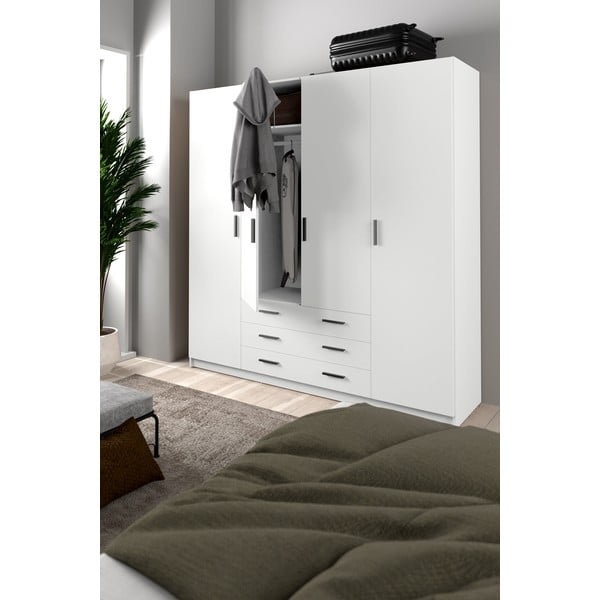 Bílá šatní skříň 196x200 cm Sprint – Tvilum-image-1