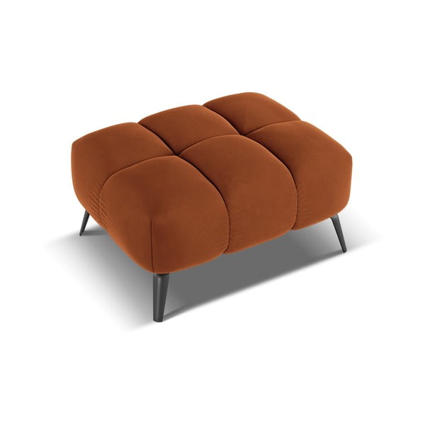 Oranžová sametová podnožka Nalu – Makamii-image-3