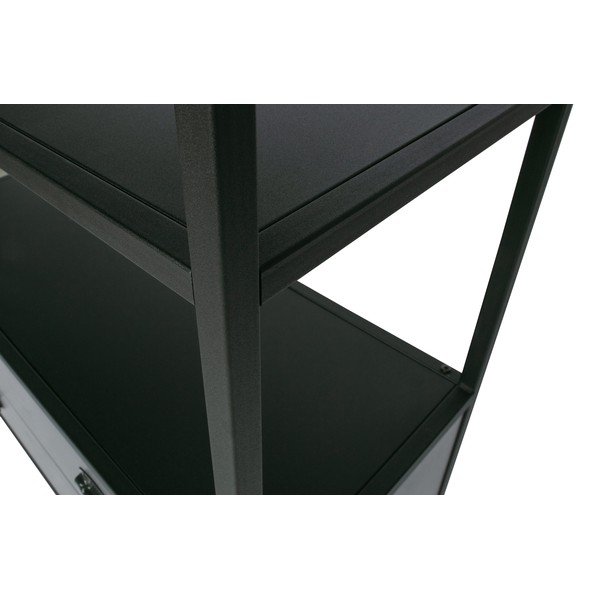 Černý regál se dvěma zásuvkami WOOOD Derby-image-1