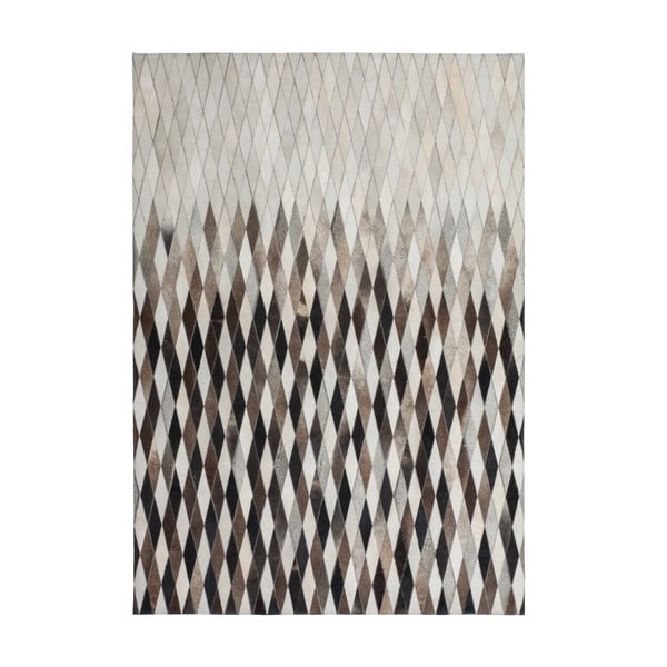 Krémovo-šedý kožený koberec Eclipse, 80x150cm