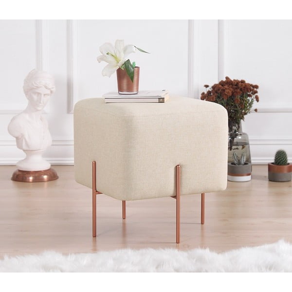Krémový taburet Copper – Artie-image-3