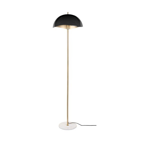 Stojací lampa s kovovým stínidlem v černé a zlaté barvě (výška 154 cm) Waved – Leitmotiv