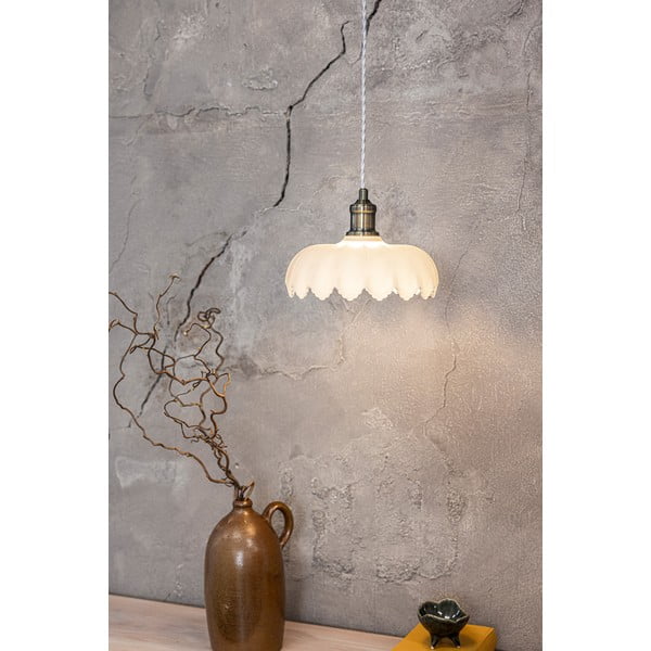 Závěsné svítidlo se skleněným stínidlem v bílo-mosazné barvě ø 25,5 cm Kurage – Markslöjd-image-2