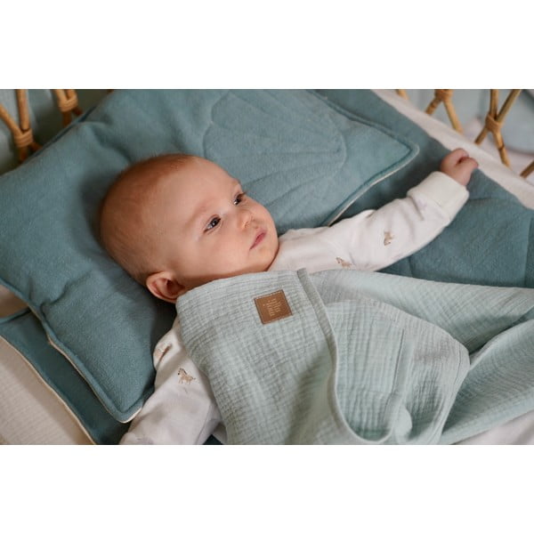 Zelená mušelínová dětská deka 100x100 cm Mint - Moi Mili-image-3