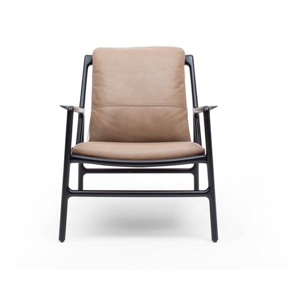 Černo-béžové kožené křeslo Dedo – Gazzda-image-2