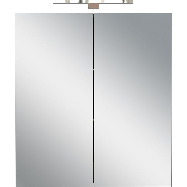 Antracitová závěsná/se zrcadlem koupelnová skříňka 60x71 cm Arcena – Germania