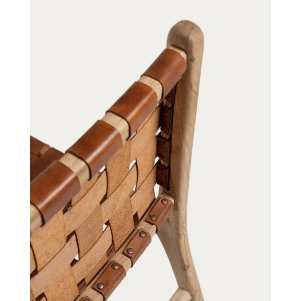 Kožené jídelní židle v koňakově hnědo-přírodní barvě v sadě 2 ks Calixta – Kave Home-image-4