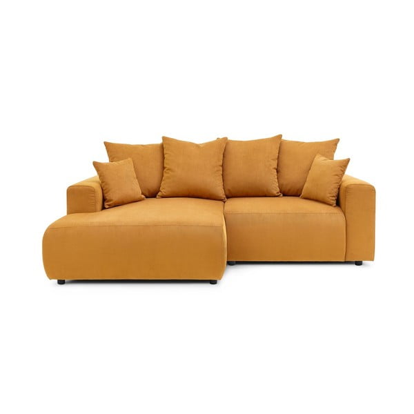 Okrově žlutá sametová rohová pohovka Enjoy – Bobochic Paris