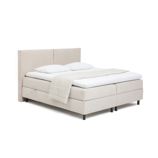 Béžová boxspring postel s úložným prostorem 180x200 cm Elva Bold – Bonami Selection