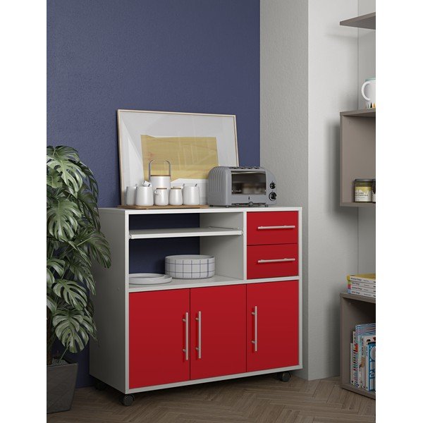 Červená komoda na kolečkách Symbiosis Marius-image-1