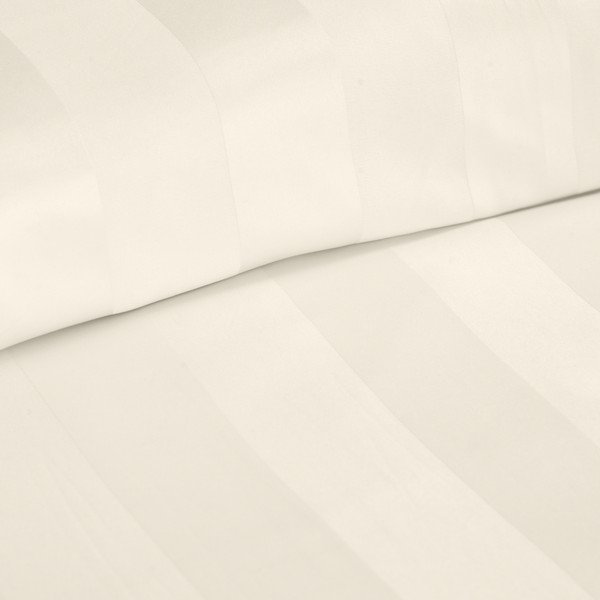 Krémové saténové povlečení na dvoulůžko 220x230 cm So Soft Satin Stripe – Catherine Lansfield-image-3