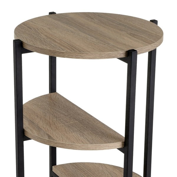 Regál v černo-přírodní barvě v dekoru dubu 40x80 cm – Casa Selección-image-3