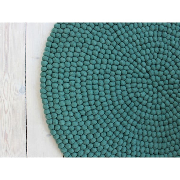 Zelený kuličkový vlněný koberec Wooldot Ball Rugs, ⌀ 200 cm