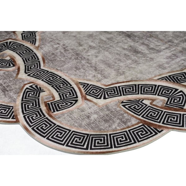 Šedý/béžový kulatý koberec ø 80 cm - Vitaus-image-2
