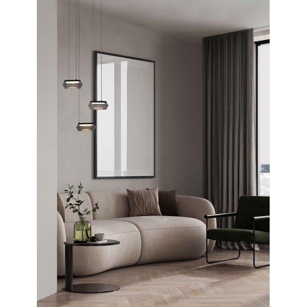 Matně černé skleněné LED stmívatelné závěsné svítidlo ø 35 cm Jailyn – Nova Luce-image-1