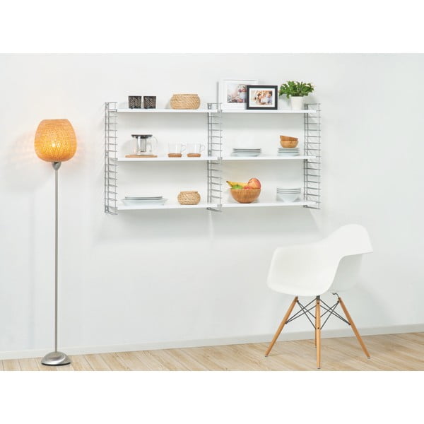 3patrový regál s bílými policemi Metaltex Libro, šířka 70 cm-image-3